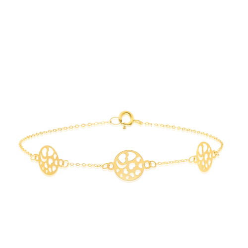 Pure Gold Fine Round Heart Bracelet (18K)