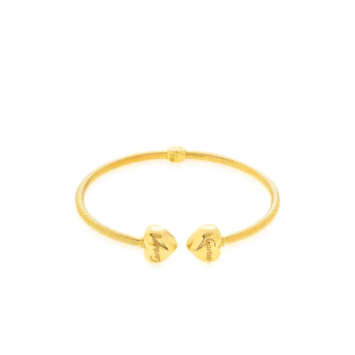 Real Gold Elegant Heart Bangle (18K)