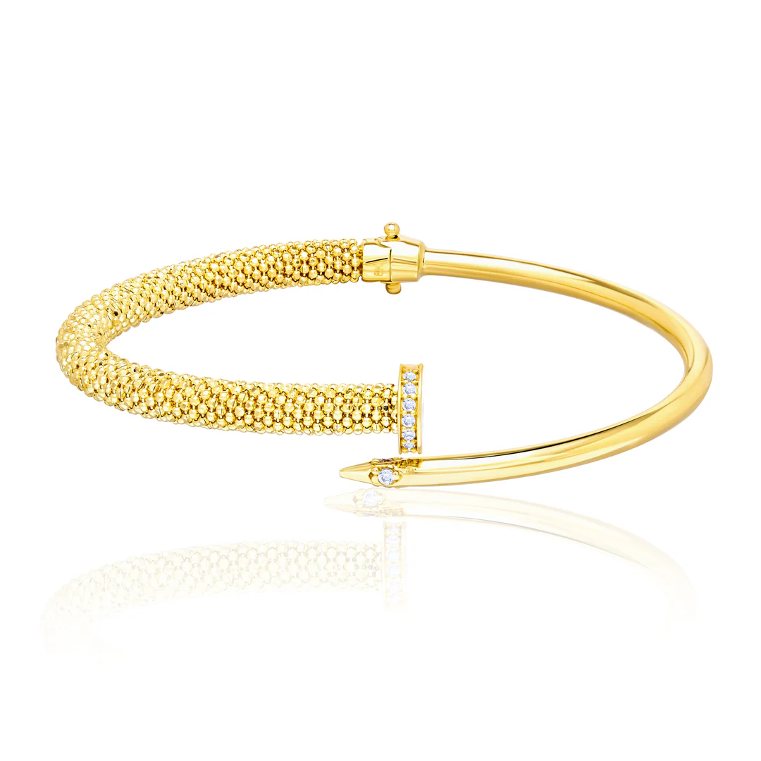 Real Gold Nail Bangle (18K)