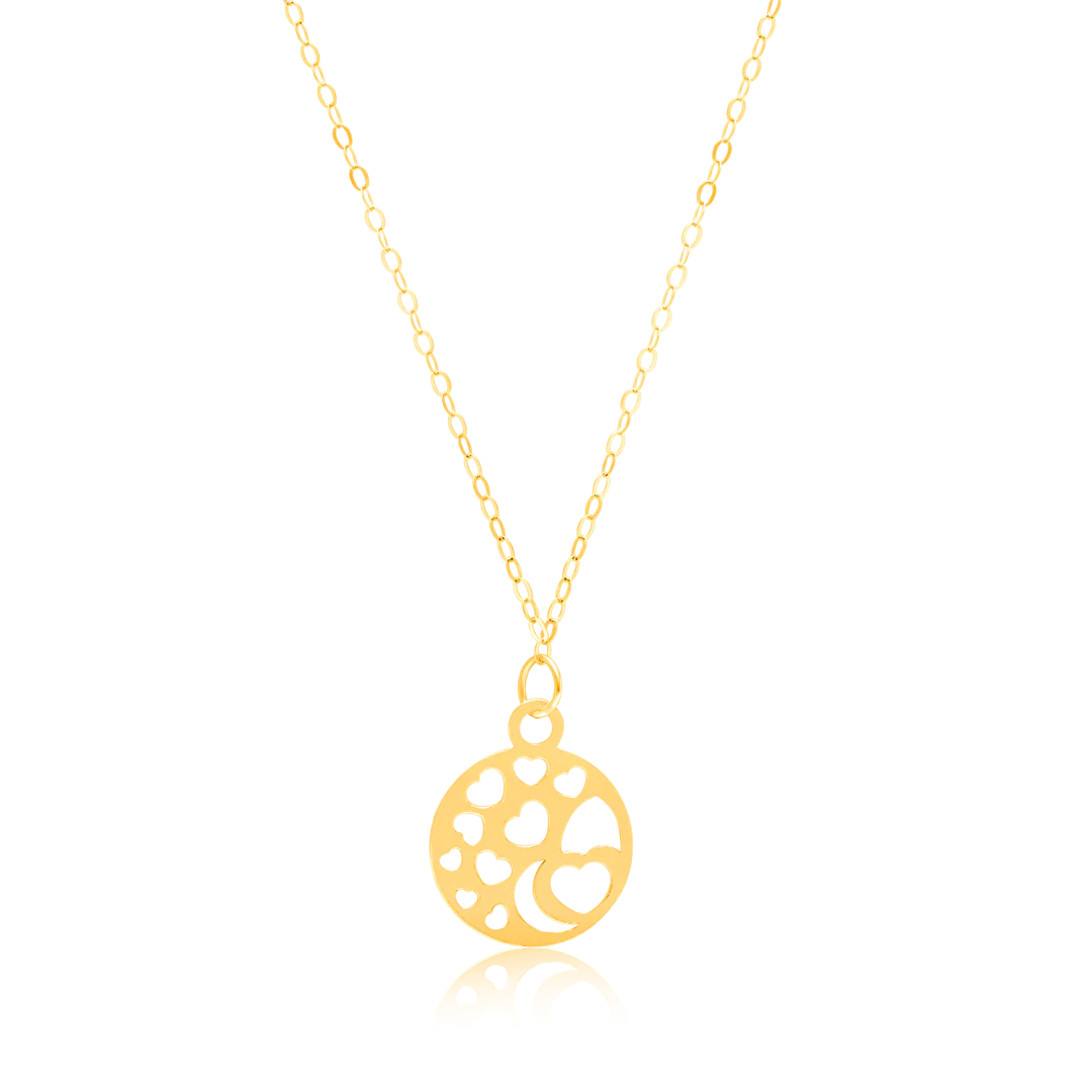 Pure Gold Round Hearts Fine Necklace (18K)